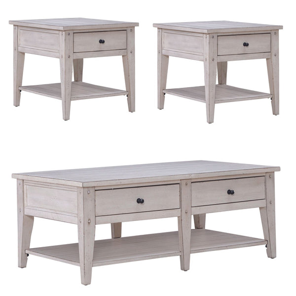Lake House 3 Piece Set (1-Cocktail 2-End Tables) - 110W-OT-3PCS