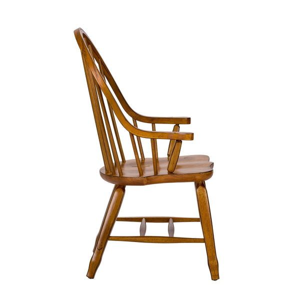 Bow Back Arm Chair - Oak - 17-C2051