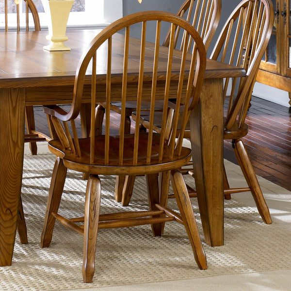 Bow Back Arm Chair - Oak - 17-C2051
