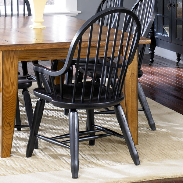 Bow Back Arm Chair - Black - 17-C4051
