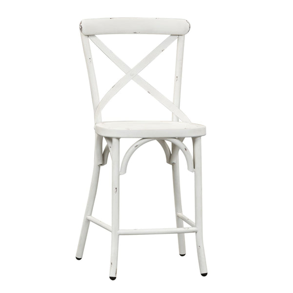 Vintage Series X Back Counter Chair - Antique White - 179-B300524-AW