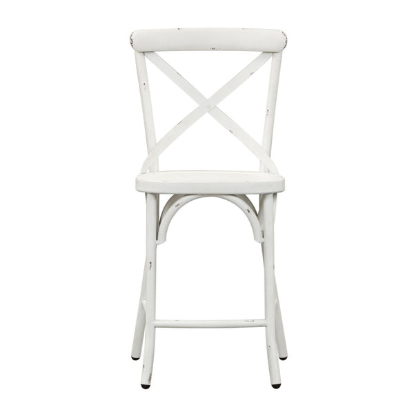 Vintage Series X Back Counter Chair - Antique White - 179-B300524-AW