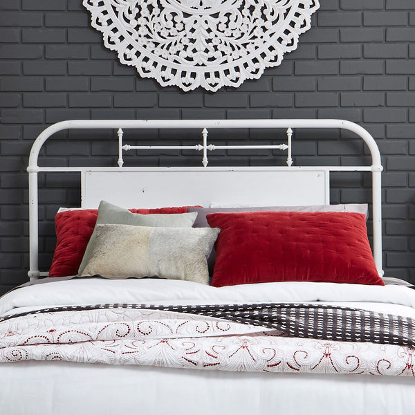 King Metal Headboard - Antique White - 179-BR15H-AW