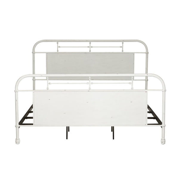 King Metal Bed - Antique White - 179-BR15HFR-AW