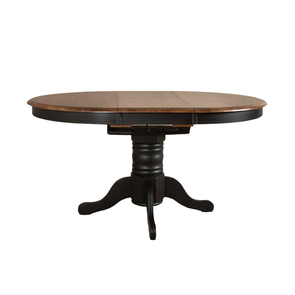 Carolina Crossing 5 Piece Pedestal Table Set- Black - 186B-CD-5PDS