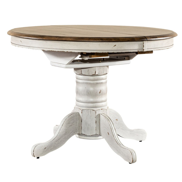 Carolina Crossing Pedestal Table Set- White - 186W-CD-PED