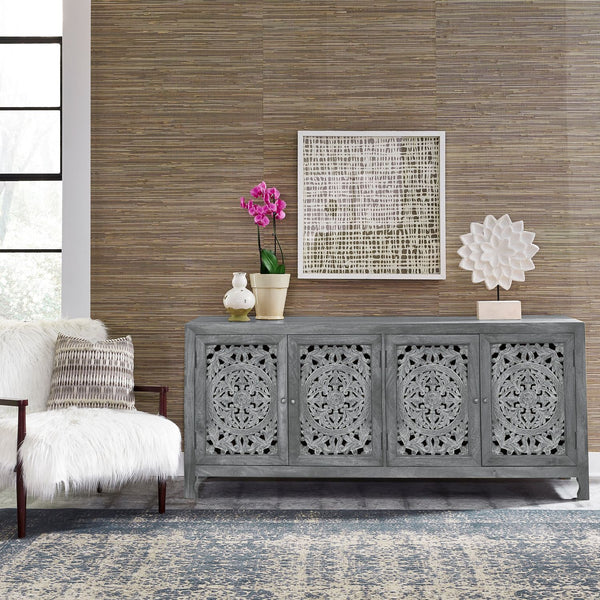 Marisol 74 Inch 4 Door Accent TV Stand - Blue - 2077-AC7432-BL