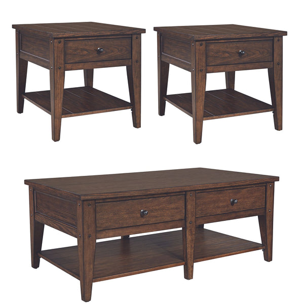 Lake House 3 Piece Set (1-Cocktail 2-End Tables) - 210-OT-3PCS