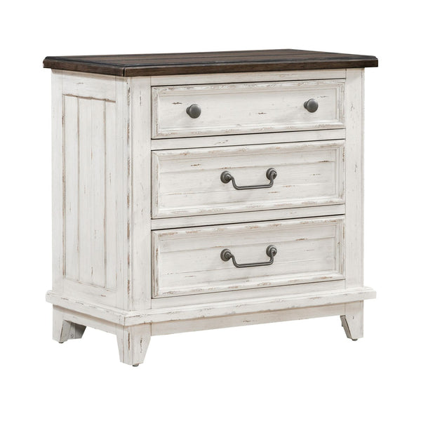 River Place 3 Drawer Nightstand w/ Charging Station - 237-BR61