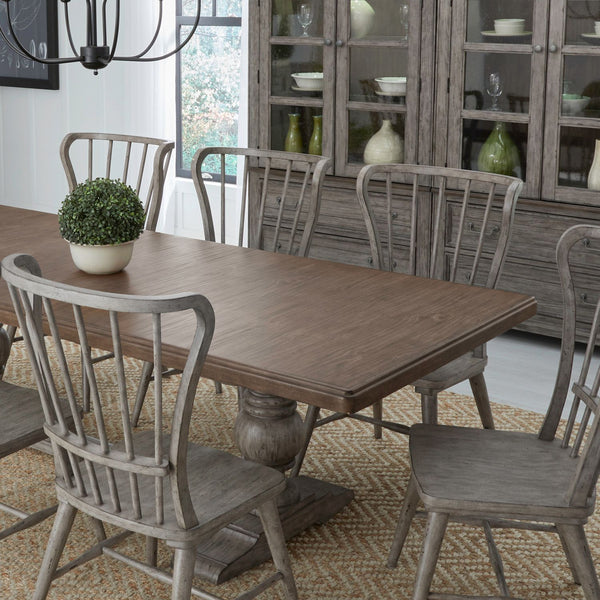 River Place 9 Piece Trestle Table Set - 237G-DR-9TRS