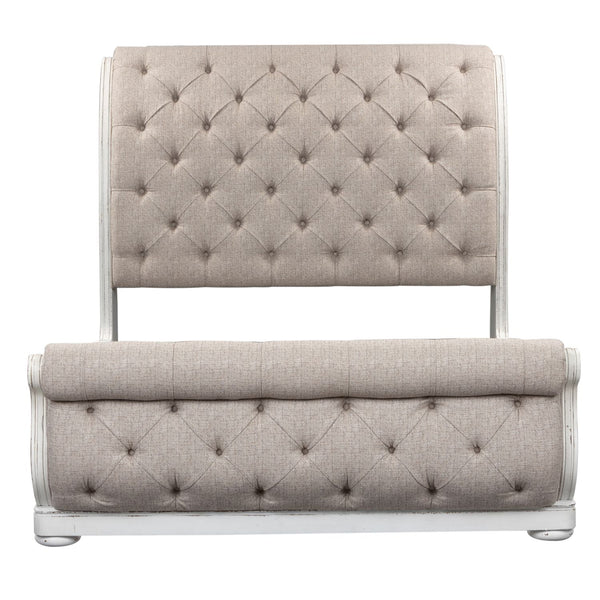 Magnolia Manor King California Upholstered Sleigh Bed, Dresser & Mirror - 244-BR-CKUSLDM