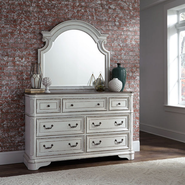 Magnolia Manor King California Panel Bed, Dresser & Mirror - 244-BR-CPBDM