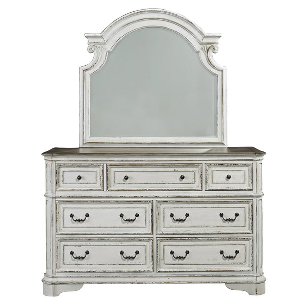 Magnolia Manor King California Panel Bed, Dresser & Mirror, Night Stand - 244-BR-CPBDMN