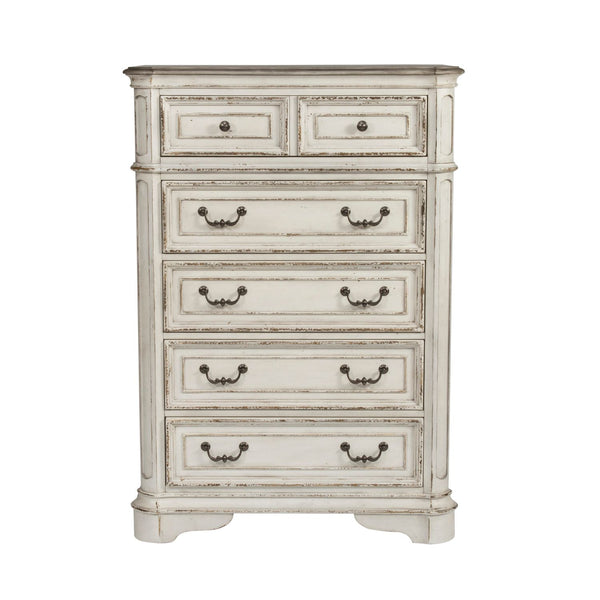 Magnolia Manor King Uph Bed, Dresser & Mirror, Chest - 244-BR-KUBDMC
