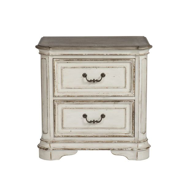 Magnolia Manor King Uph Sleigh Bed, Dresser & Mirror, Night Stand - 244-BR-KUSLDMN