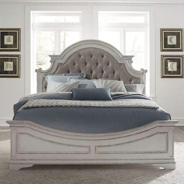 Magnolia Manor Queen Uph Bed, Dresser & Mirror - 244-BR-QUBDM