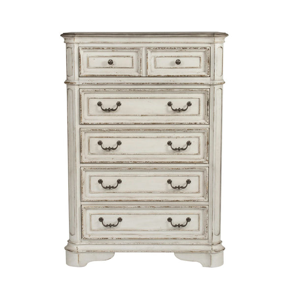 Magnolia Manor Queen Uph Sleigh Bed, Dresser & Mirror, Chest, Night Stand - 244-BR-QUSLDMCN