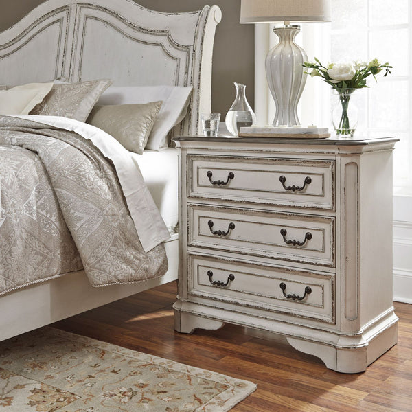 Magnolia Manor 3 Drawer Bedside Chest w/ Charging Station - 244-BR64