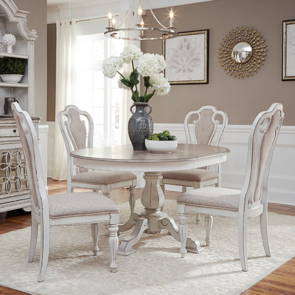 Magnolia Manor Opt 5 Piece Pedestal Table Set - 244-DR-O5PDS