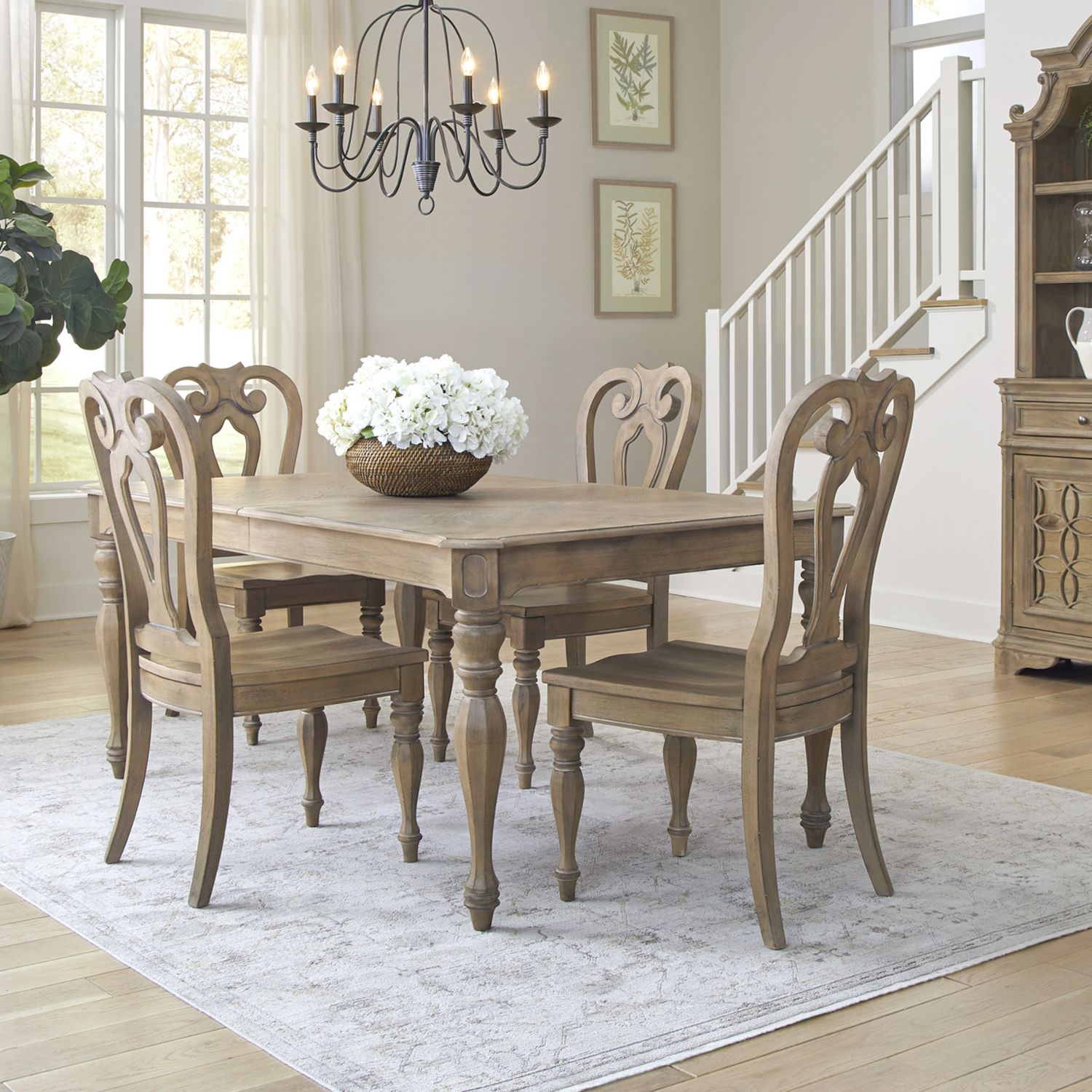 Magnolia Manor Opt 5 Piece Rectangular Table Set