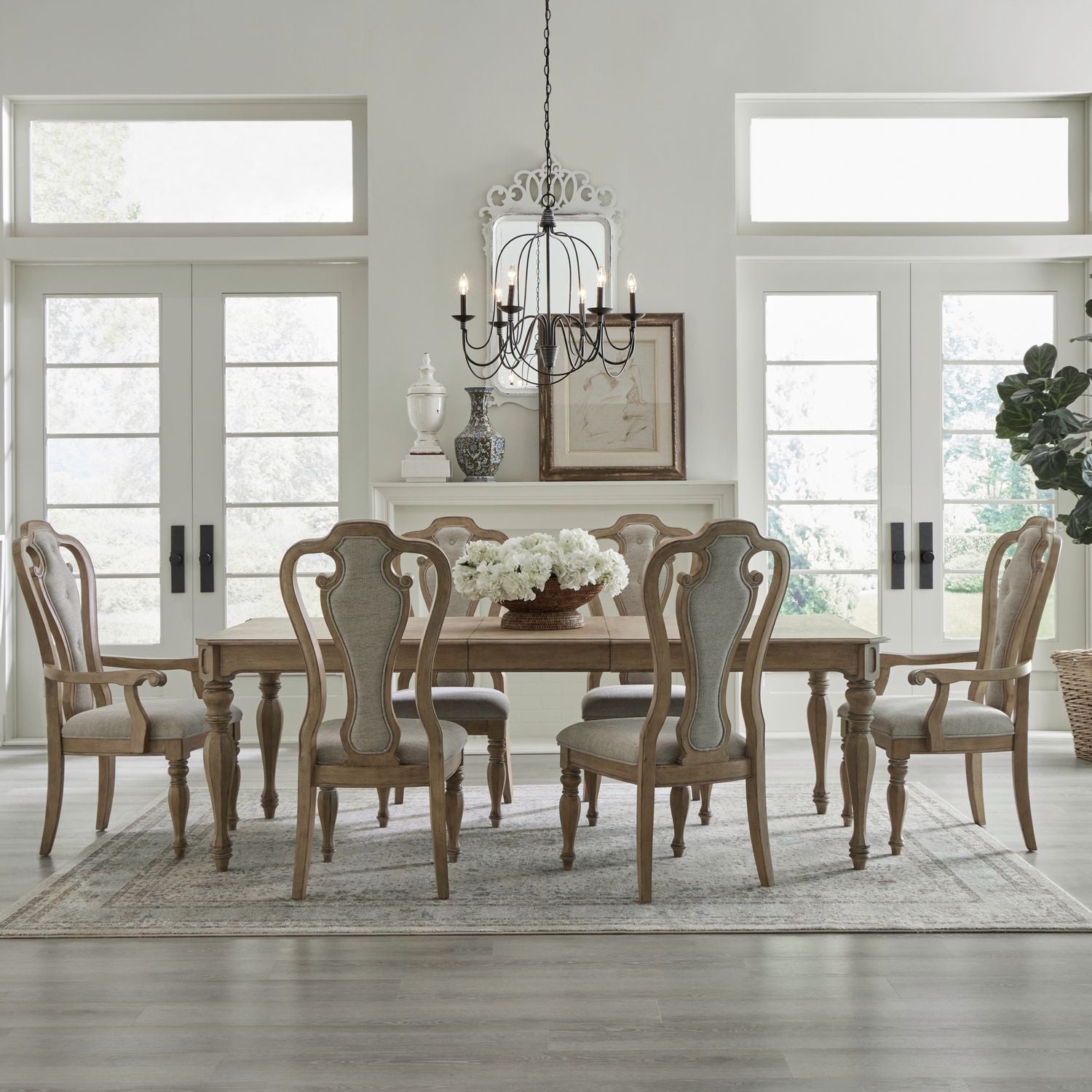 Magnolia Manor Opt 7 Piece Rectangular Table Set