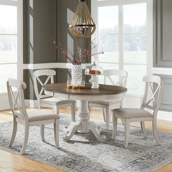 Ocean Isle 5 Piece Pedestal Table Set - 303W-CD-5PDS