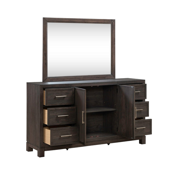 Modern Edge Dresser & Mirror - 313-BR-DM