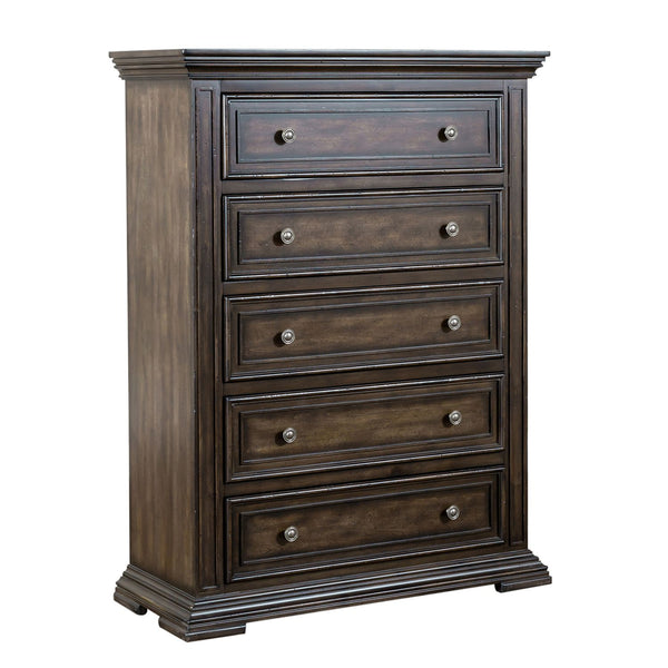 Big Valley King Panel Bed, Dresser & Mirror, Chest