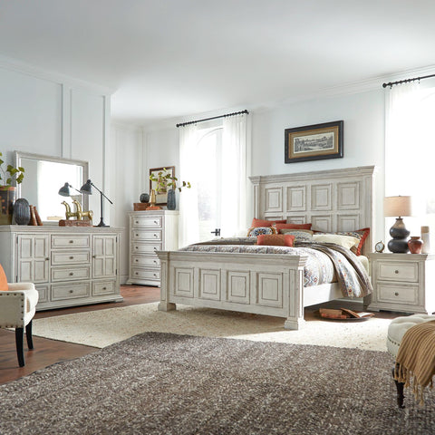 Big Valley King California Panel Bed, Dresser & Mirror, Chest, Night Stand