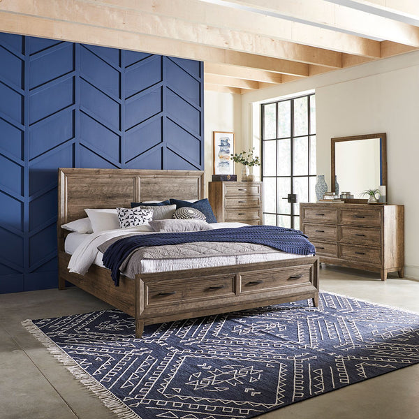Ridgecrest Queen Storage Bed, Dresser & Mirror, Chest - 384-BR-QSBDMC