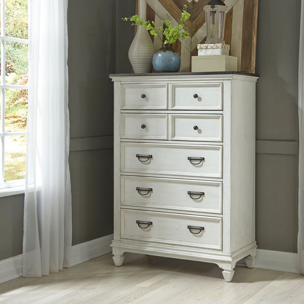 Allyson Park King California Panel Bed, Dresser & Mirror, Chest, Night Stand - 417-BR-CPBDMCN