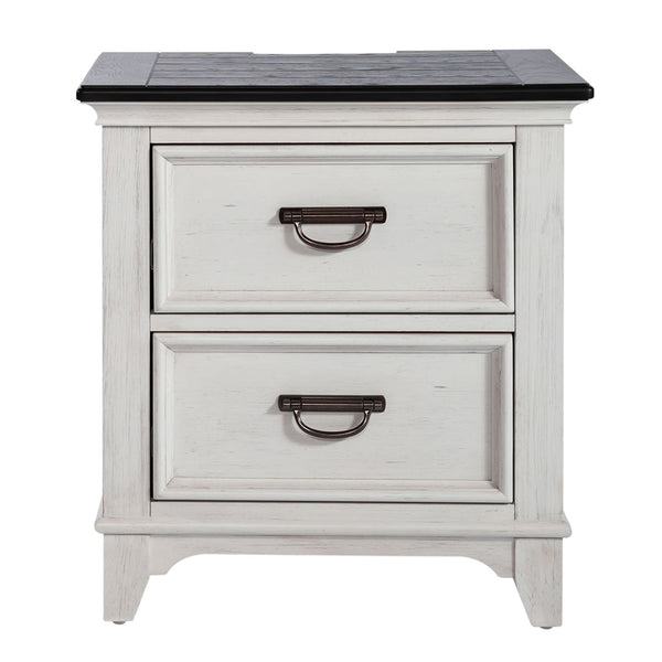 Allyson Park 2 Drawer Night Stand w/ Charging Station - 417-BR60