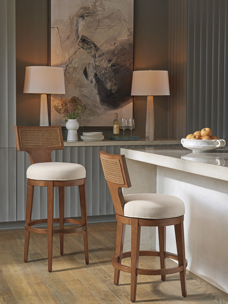 Calavera Woven Swivel Bar Stool