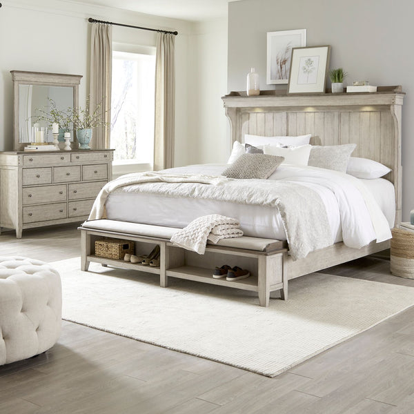 Ivy Hollow King Mantle Storage Bed, Dresser & Mirror - 457-BR-KMSDM