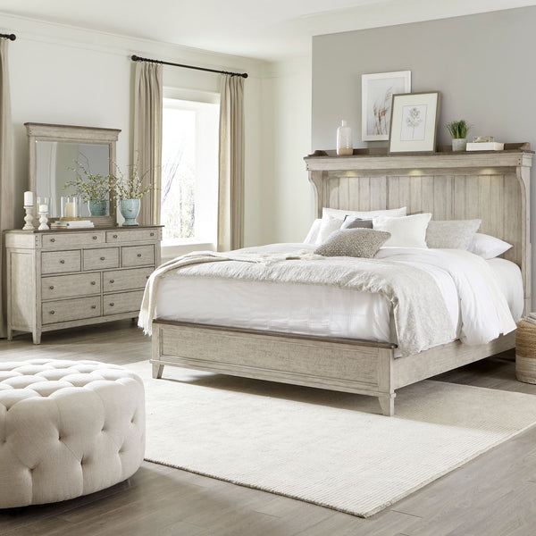 Ivy Hollow King Mantle Bed, Dresser & Mirror - 457-BR-KMTDM