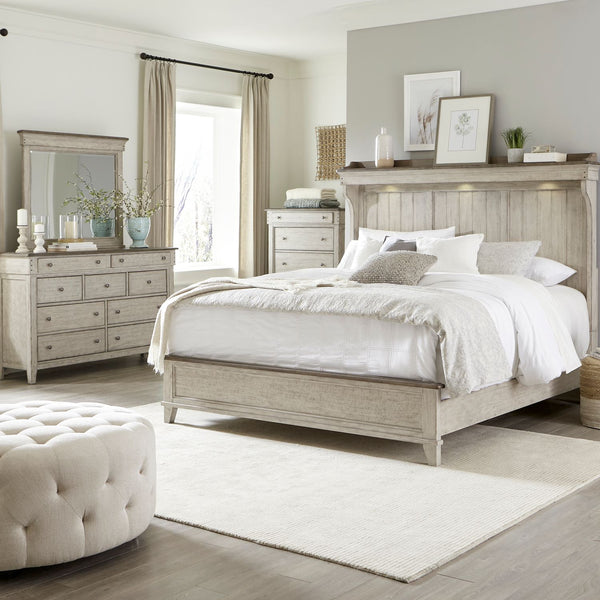 Ivy Hollow King Mantle Bed, Dresser & Mirror, Chest - 457-BR-KMTDMC