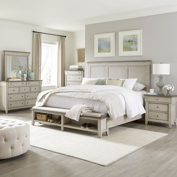 Ivy Hollow King Storage Bed, Dresser & Mirror, Chest, Night Stand - 457-BR-KSBDMCN
