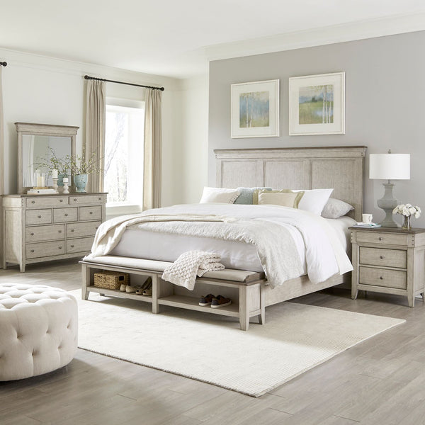 Ivy Hollow King Storage Bed, Dresser & Mirror, Night Stand - 457-BR-KSBDMN