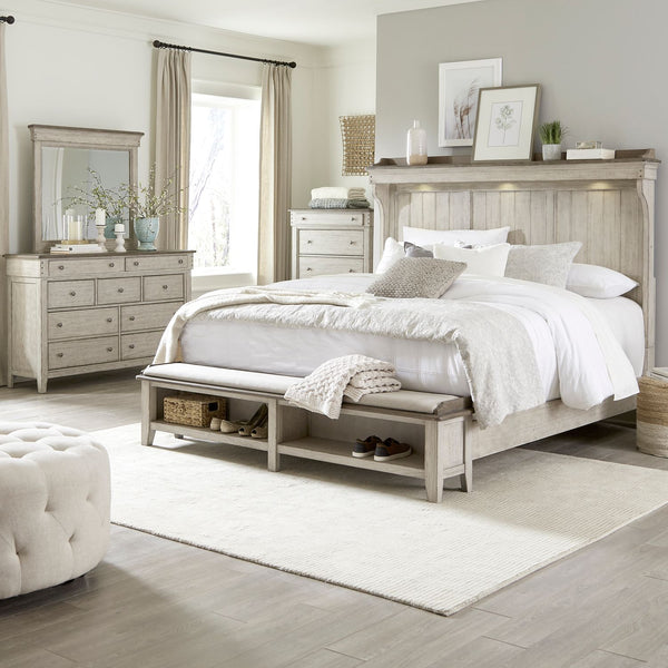 Ivy Hollow Queen Mantle Storage Bed, Dresser & Mirror, Chest - 457-BR-QMSDMC