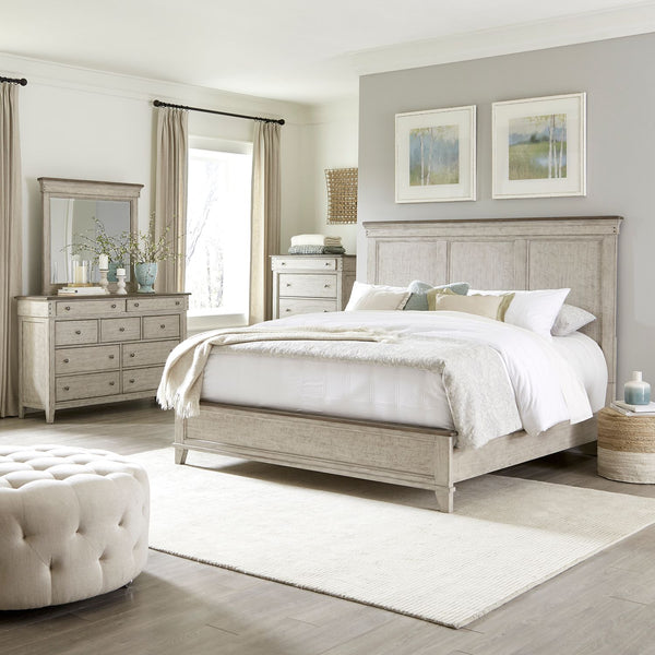 Ivy Hollow Queen Panel Bed, Dresser & Mirror, Chest - 457-BR-QPBDMC