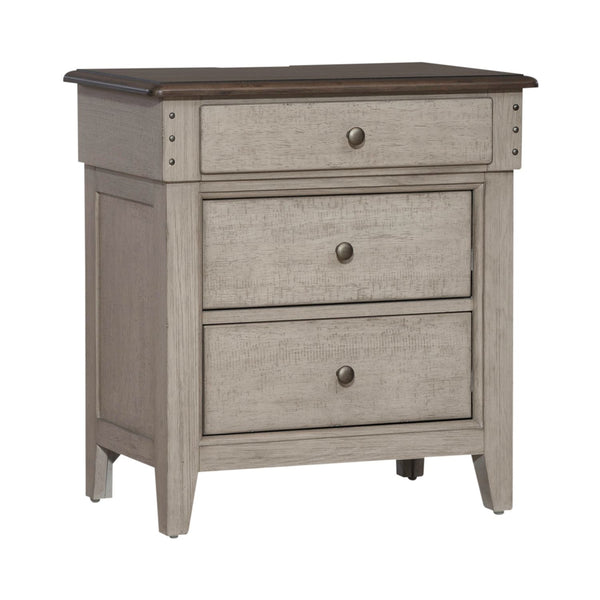 Ivy Hollow 3 Drawer Night Stand w/ Charging Station - 457-BR61