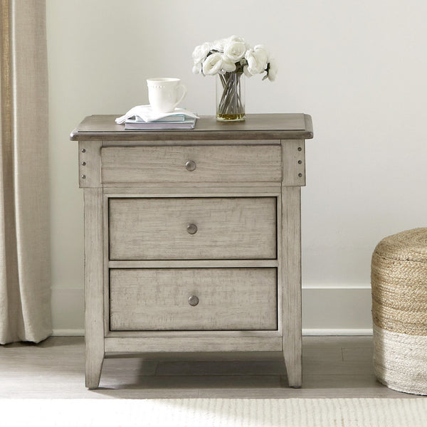 Ivy Hollow 3 Drawer Night Stand w/ Charging Station - 457-BR61