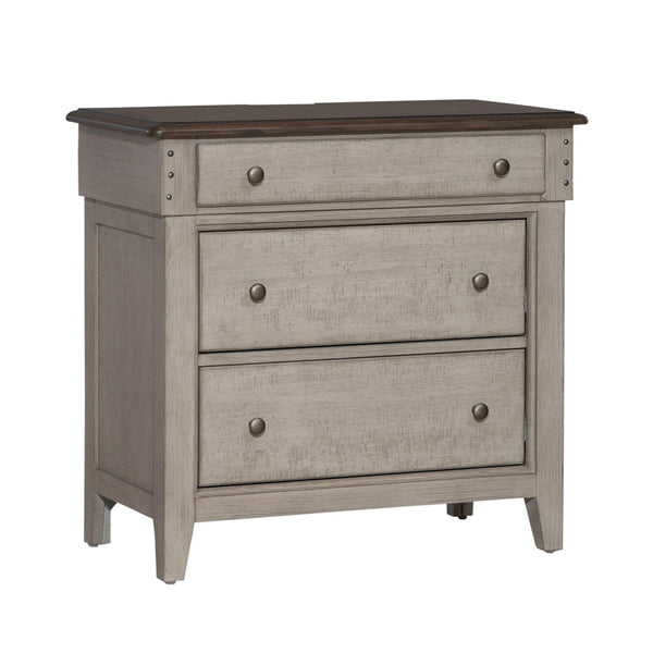 Ivy Hollow 3 Drawer Bedside Chest w/ Charging Station - 457-BR62