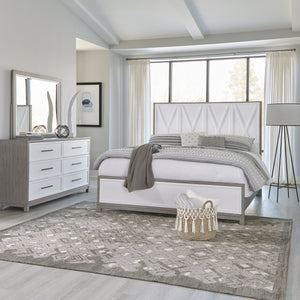 Palmetto Heights 499-BR-KPBDM King Panel Bed, Dresser & Mirror