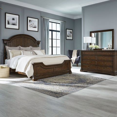 Arden Road King Poster Bed, Dresser & Mirror