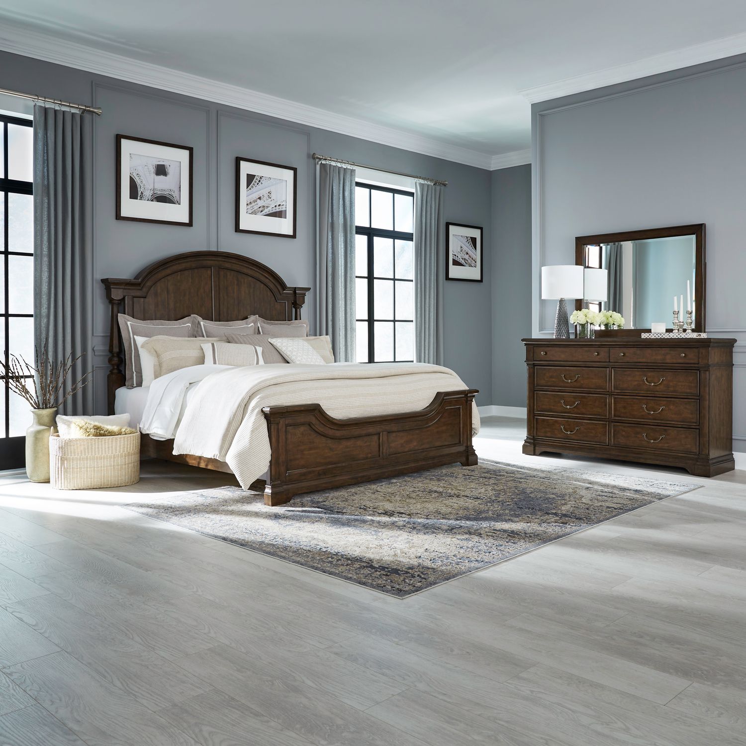 Arden Road Queen Poster Bed, Dresser & Mirror