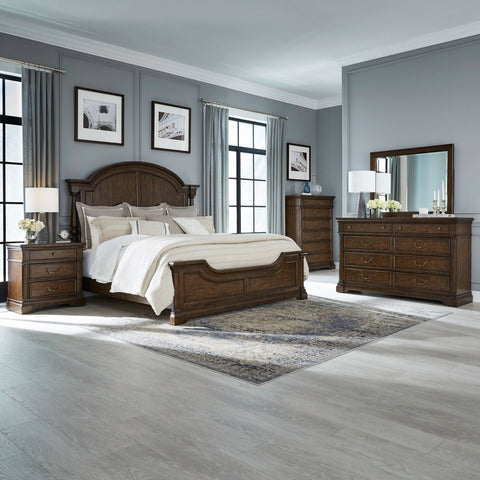 Arden Road Queen Poster Bed, Dresser & Mirror, Chest, Night Stand
