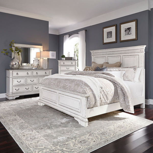Abbey Park King California Panel Bed, Dresser & Mirror, Chest - 520-BR-CPBDMC