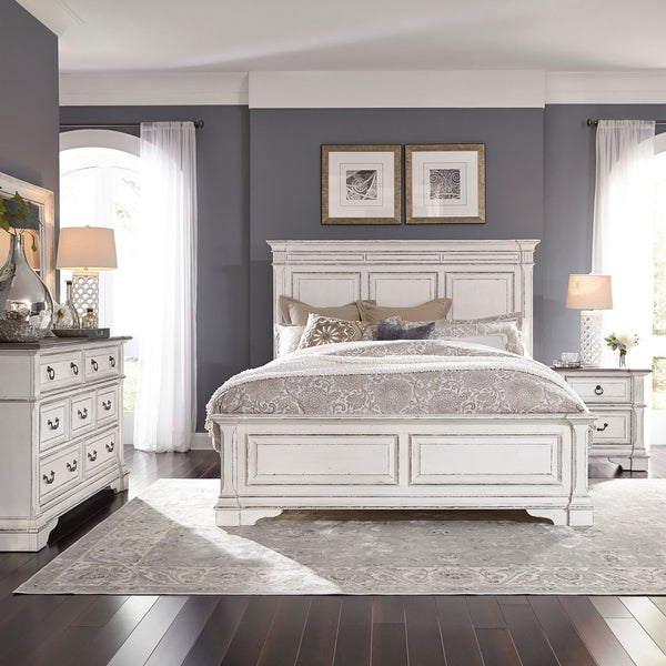 Abbey Park King California Panel Bed, Dresser & Mirror, Night Stand - 520-BR-CPBDMN