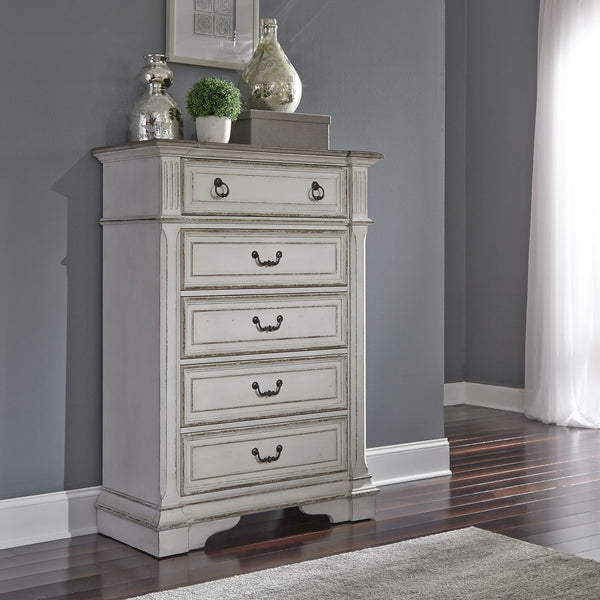 Abbey Park King California Sleigh Bed, Dresser & Mirror, Chest, Night Stand - 520-BR-CSLDMCN